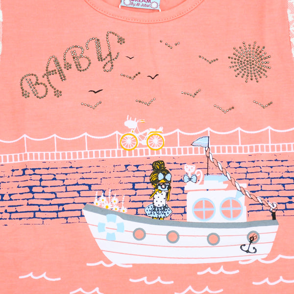 Sea Trip Outdoor Summer Half Sleeves Girls T-Shirt