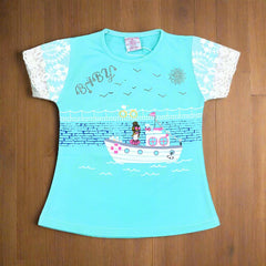 Sea Trip Outdoor Summer Half Sleeves Girls T-Shirt