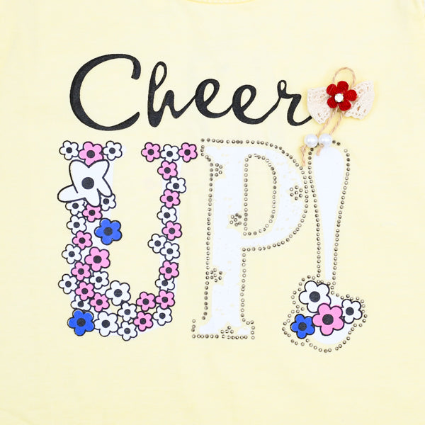 Cheer Up Outdoor Summer Half Sleeves Girls T-Shirt