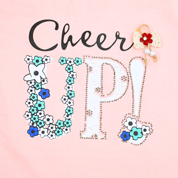 Cheer Up Outdoor Summer Half Sleeves Girls T-Shirt