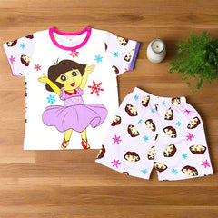 Superior Quality Adorable Dora 2 Piece Toddler Girl Shirt Short Dress