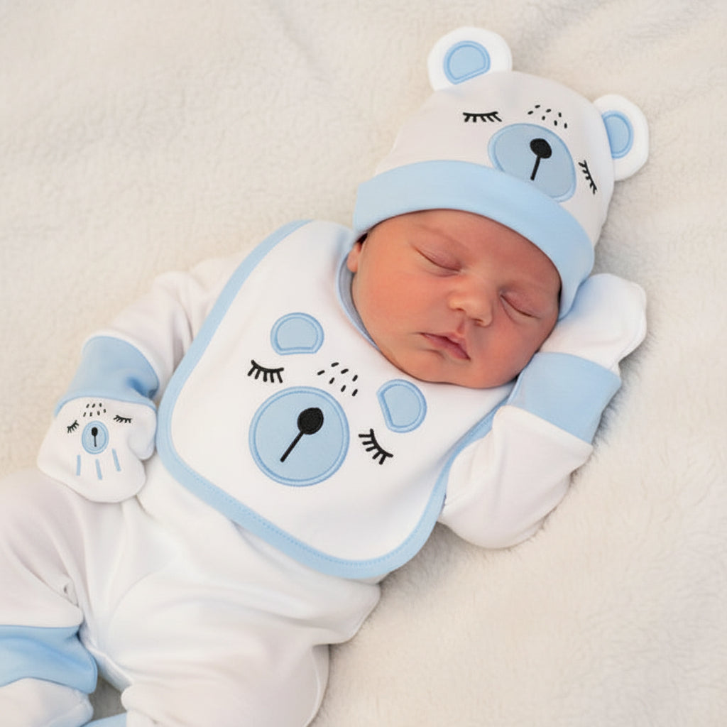 Sleepy Bear New Born Baby Boy Baby Girl 10 Pieces Starter Set