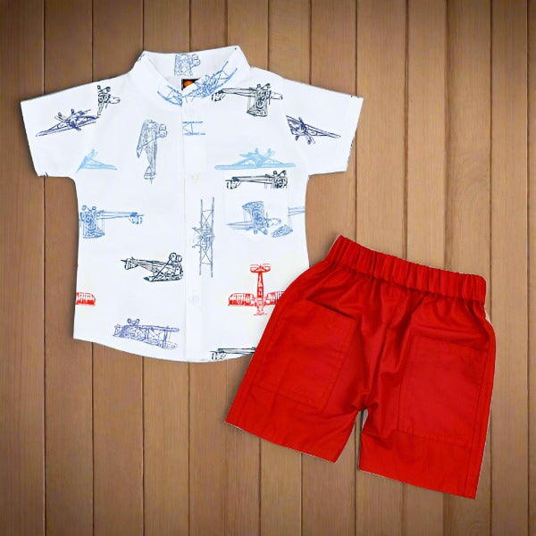 Air Planes Adventure Shirt Shorts Baby Boy Toddler Boy Dress