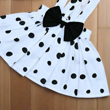 Off Shoulder Top Polka Dots Suspender Skirt Headband 3 Piece Girl Summer Dress