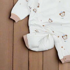 Teddy Bear Baby Boy Baby Girl Quilted Winter Romper