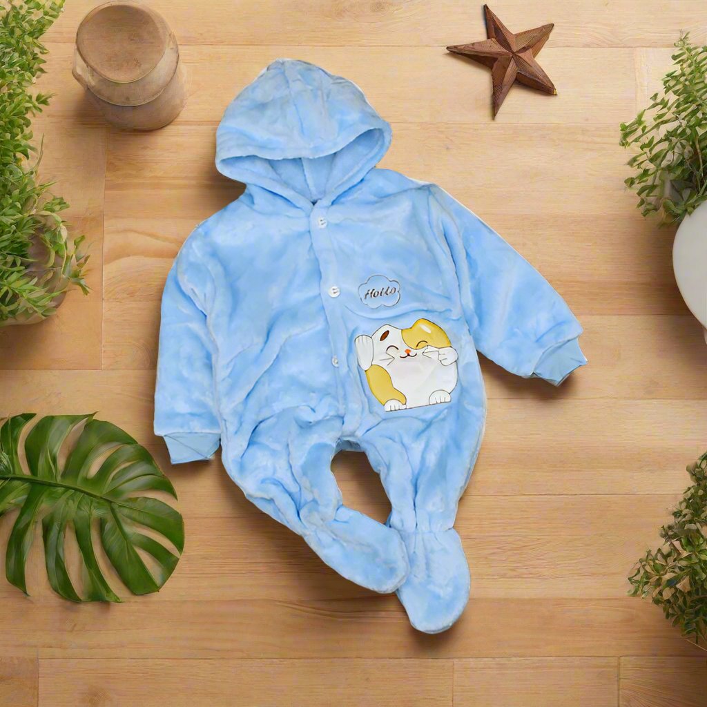 Little Kitten Baby Boy Baby Girl Hooded Winter Romper