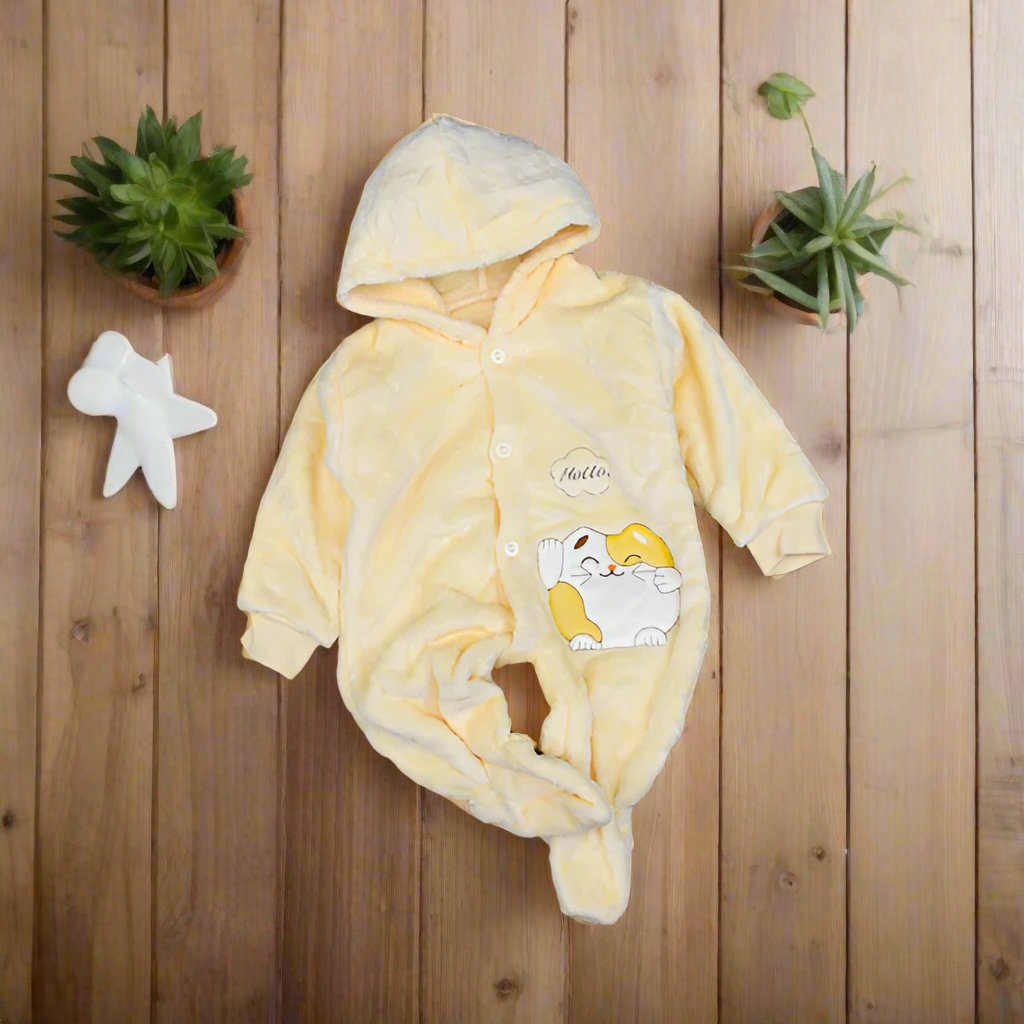 Little Kitten Baby Boy Baby Girl Hooded Winter Romper