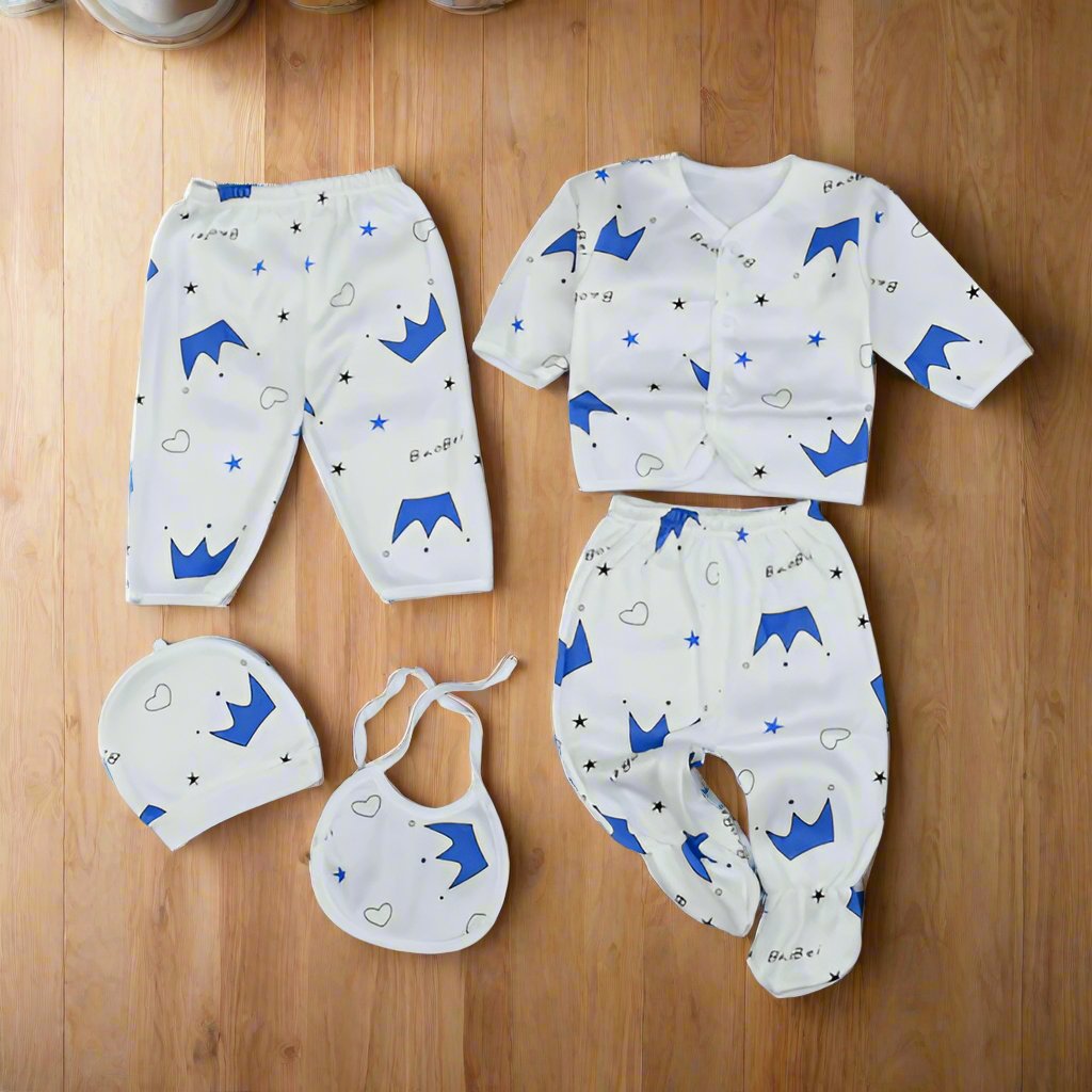 Prince & Princess Baby Boy Baby Girl 5 Piece New Born Winter Starter Set