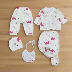 Prince & Princess Baby Boy Baby Girl 5 Piece New Born Winter Starter Set