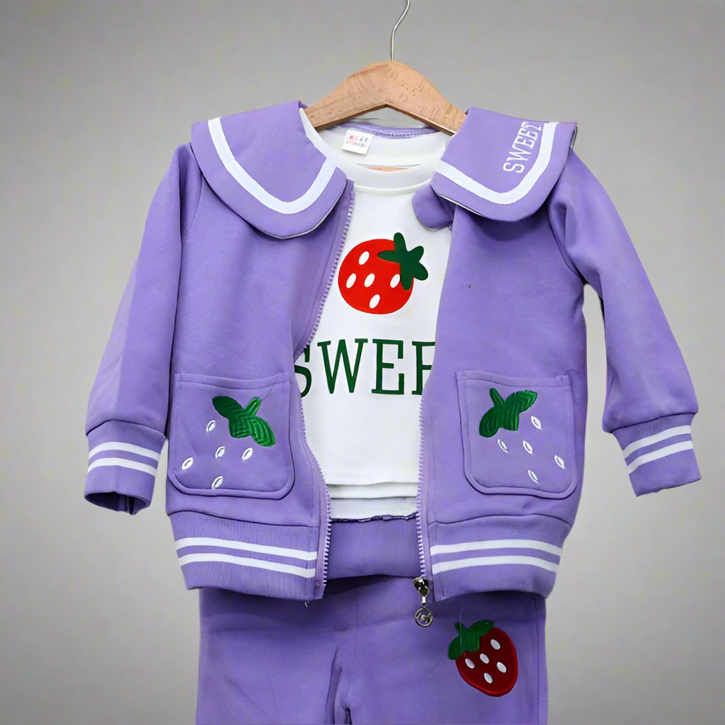 Sweet Strawberry Superior Quality 2 Piece Winter Dress