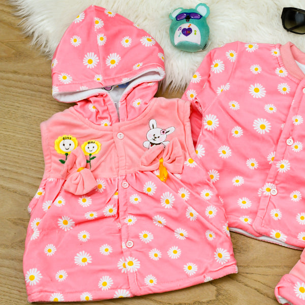 Quilted Velvet Daisy Flower Little Bunny 3 Piece Baby Girl Toddler Gir Cggkids Quilted Velvet Daisy Flower Little Bunny 3 Piece Baby Girl Toddler Gir Cggkids