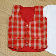 3 Piece Check Shirt Pants Waistcoat Party Wedding Dress