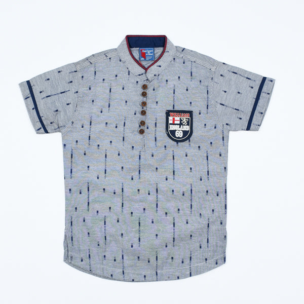 Half Placket Design Cotton Summer Boys Shirt