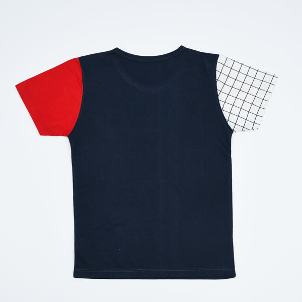 Dual Design Sleeves Round Neck Boys T-Shirt