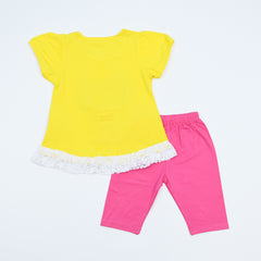 2 Piece Girls Kitten Shirt/Shorts Set