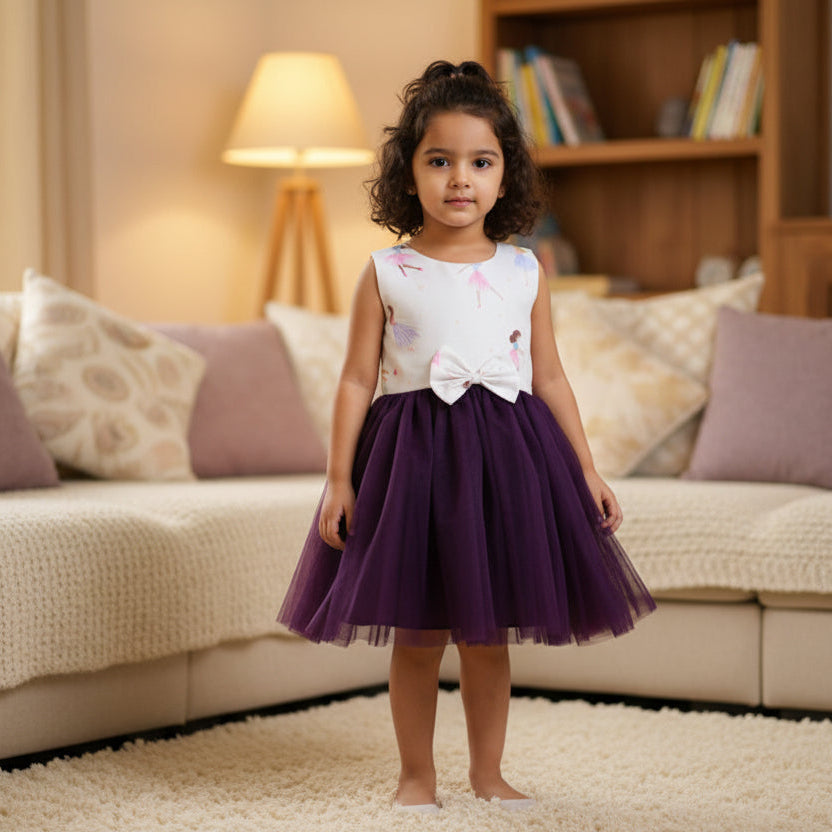 Girl printed tulle frock