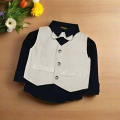 Classic Gentleman Baby & Toddler Outfit – Corduroy Waistcoat & Pants with Cotton Shirt (3M-4Y)