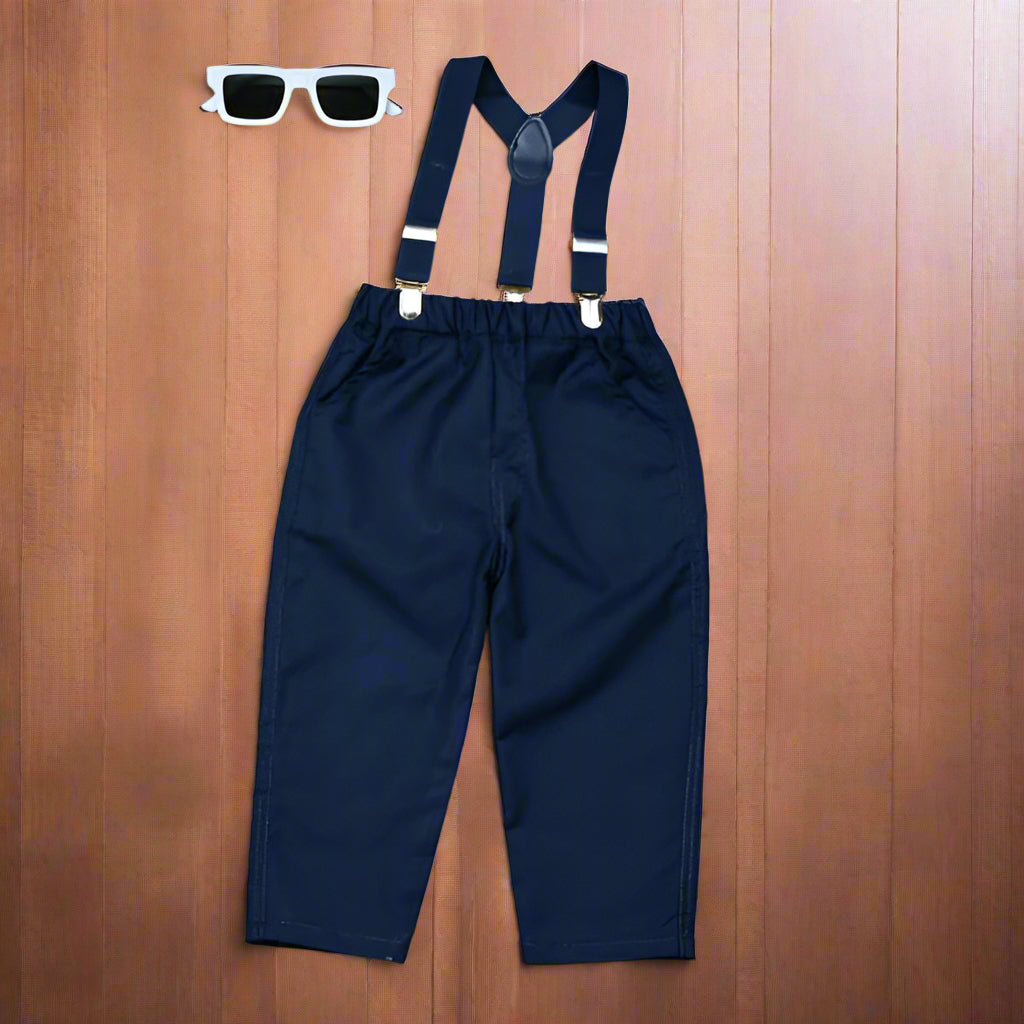 Boys' Formal 3-Piece Outfit – Long Sleeve Shirt, Pants & Suspenders Set | Dressy Toddler Clothes for Fall, Winter & Spring