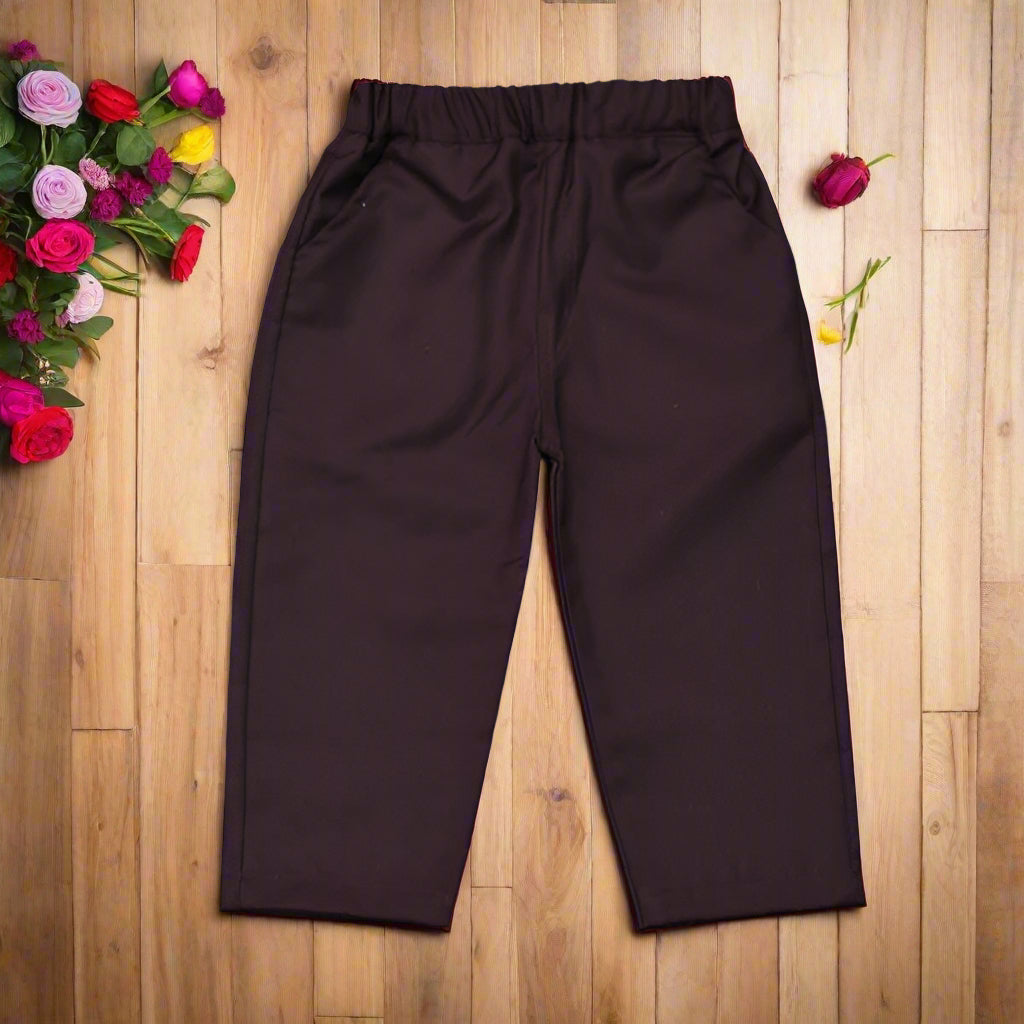 Stylish Boys' Burgundy Suit Set – Formal 3-Piece Outfit for Weddings & Events