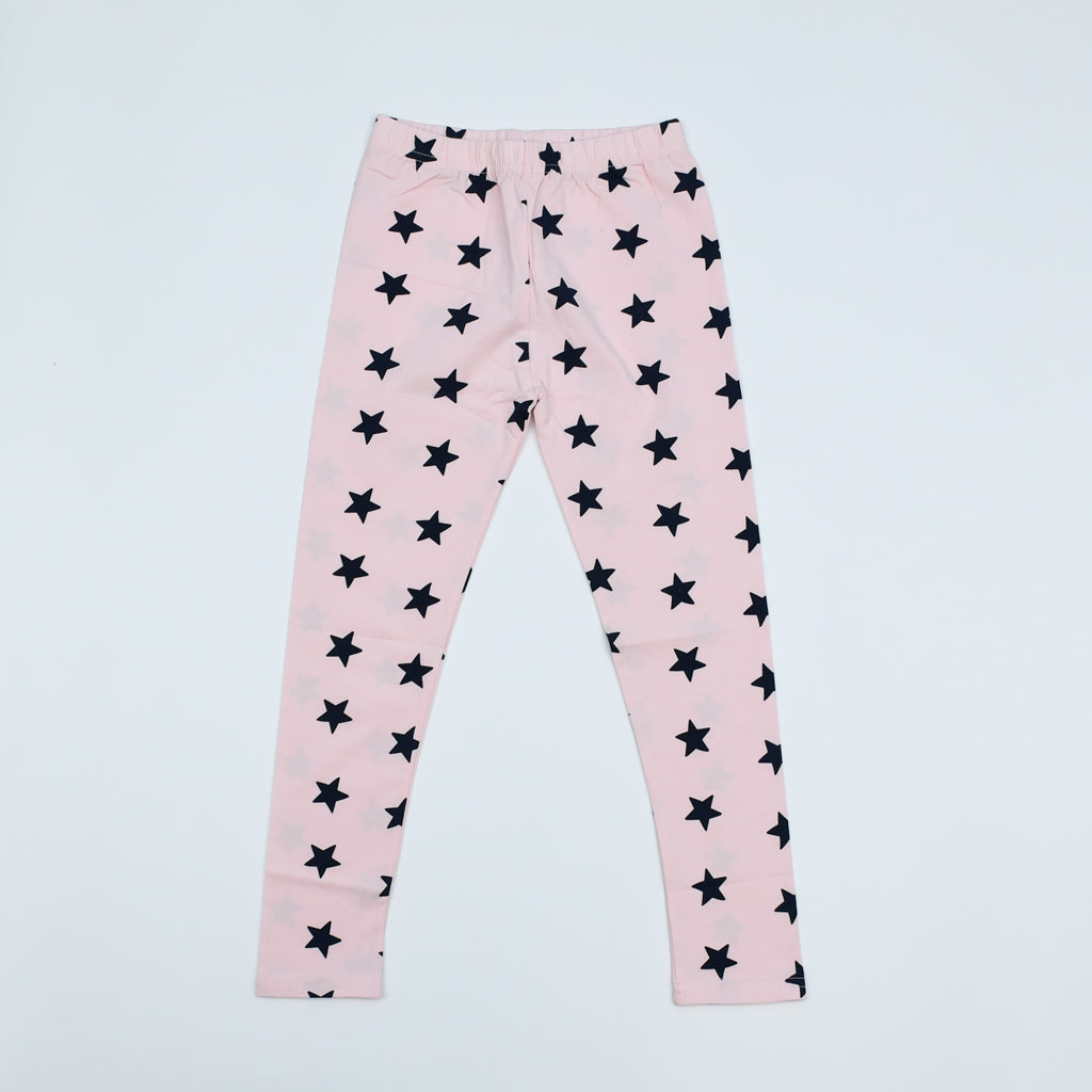 Girls Blush Pink Color Stars Super Quality Cotton Tights