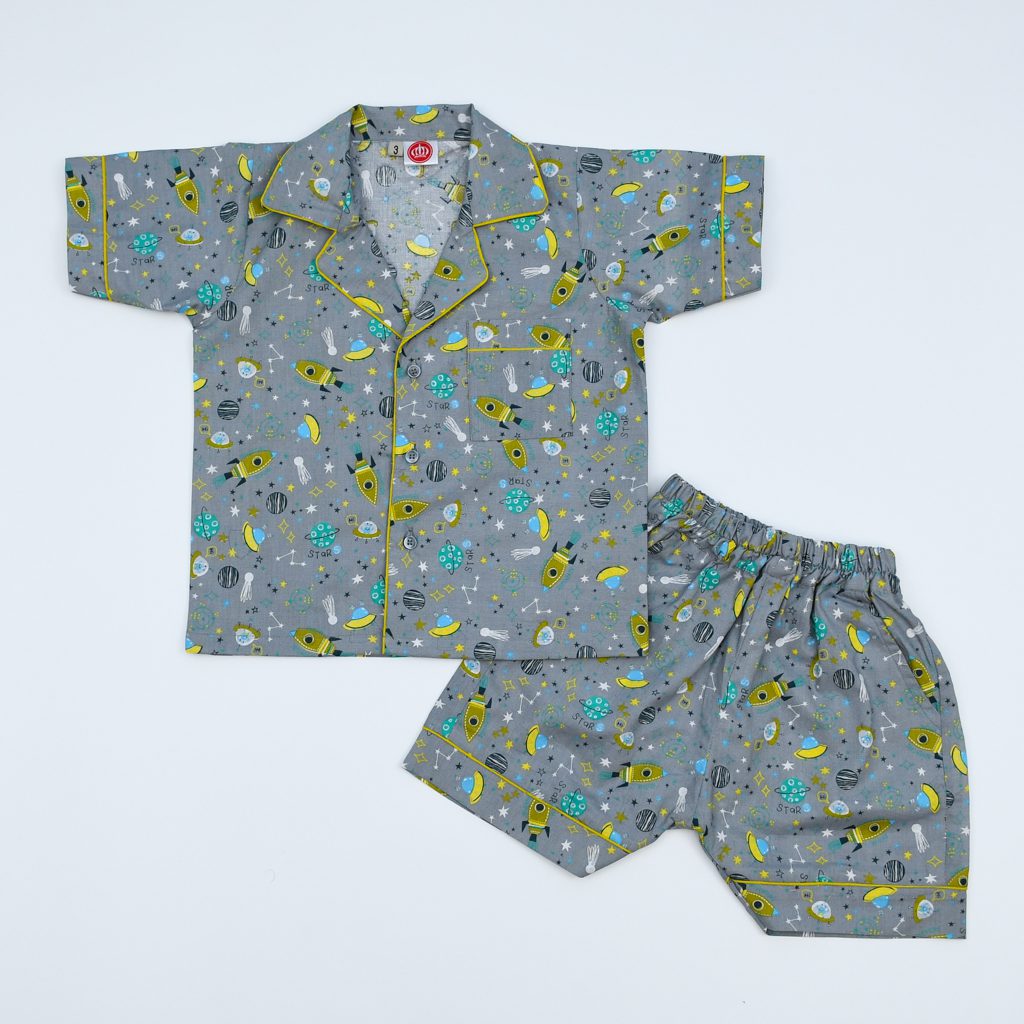 Unisex 2 Piece Space Travel Kids Sleepwear