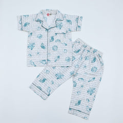 Unisex 2 Piece Seashells Fun Kids Sleepwear