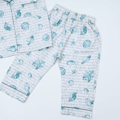 Unisex 2 Piece Seashells Fun Kids Sleepwear