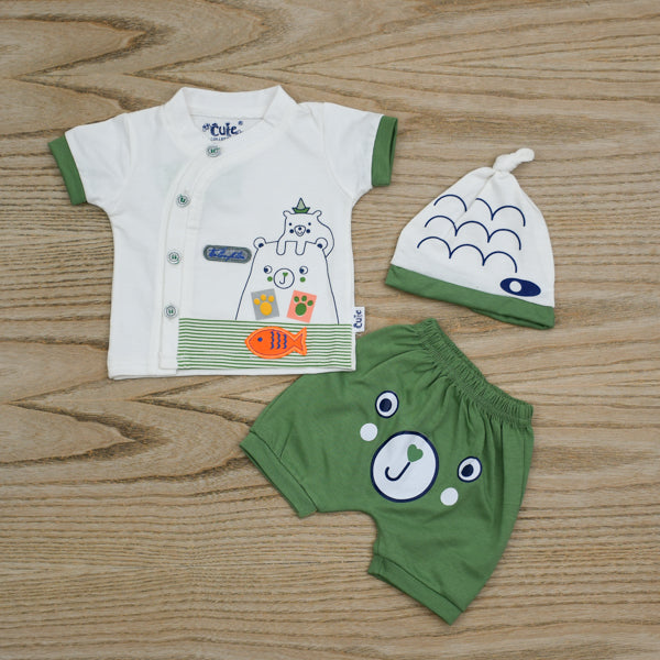 3 Piece Shirt Shorts and Cap Baby Boy Set