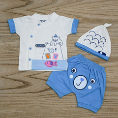 3 Piece Shirt Shorts and Cap Baby Boy Set