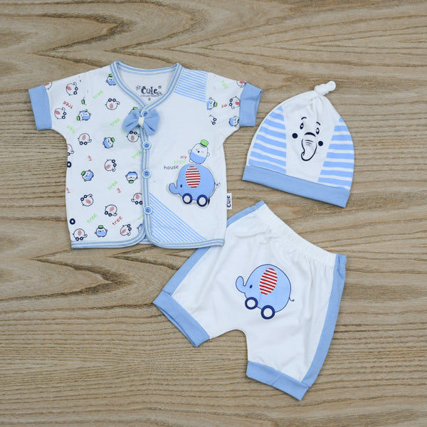 3 Piece Shirt Shorts and Cap Baby Boy Set