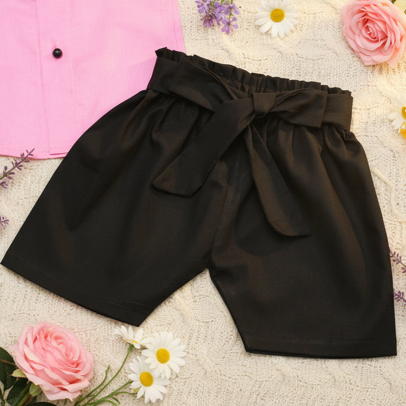 Black belted shorts 