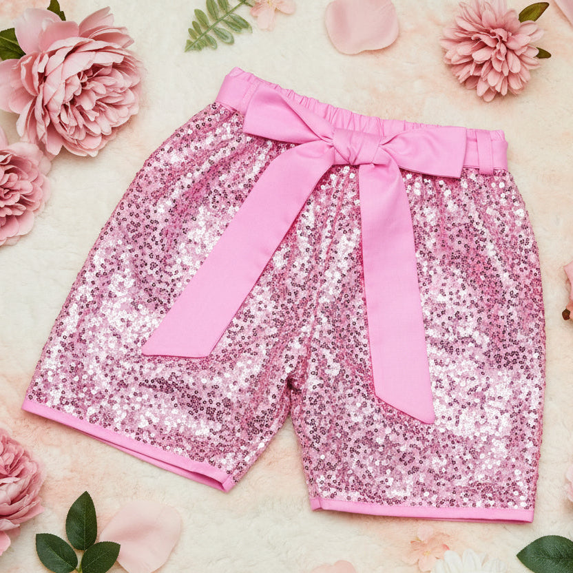 Pink sequin shorts 