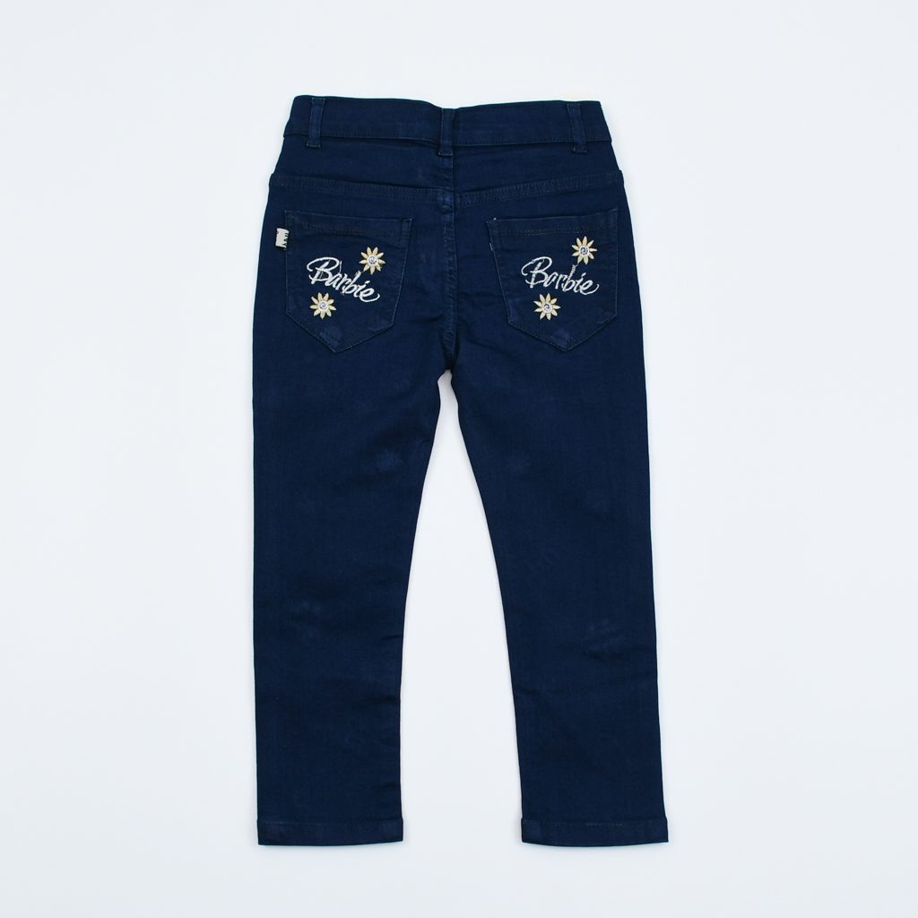 Girls Butterfly Embroidered Jeans Pants