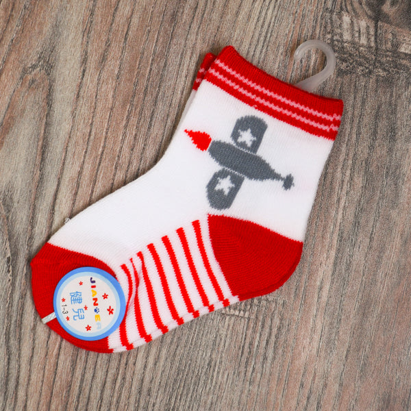 Dear Candle Red & White Soft Baby Socks