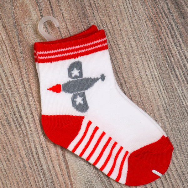 Dear Candle Red & White Soft Baby Socks