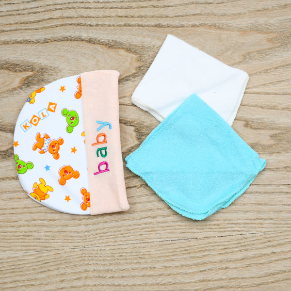 New Born Baby Cap and Face Towel Set