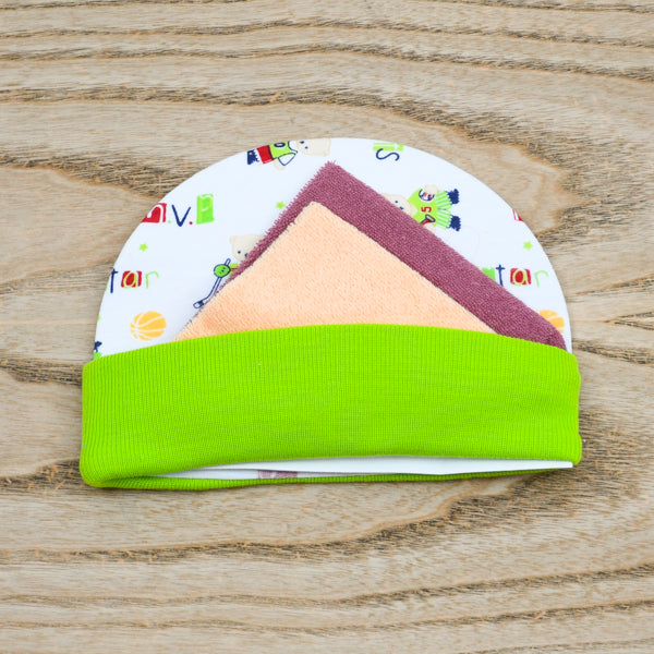 New Born Baby Cap and Face Towel Set