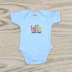 Embroidered Pattern Plain Baby Boy Baby Girl Short Sleeves 100% Cotton Body Suit