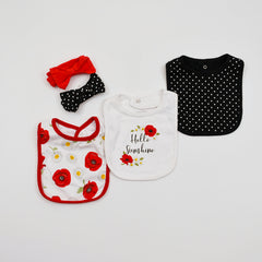 Hudson Baby Sunshine 5-Pieces Bib & Headband Set