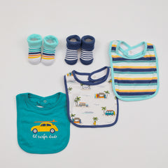 Hudson Baby Forest Trip 5-Pieces Bib & Socks Set