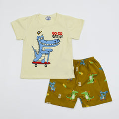 Boys Premium Quality 100% Cotton Shirt Shorts Set