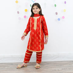 3 Piece Shirt Trouser & Dupata Dress with Gota Work