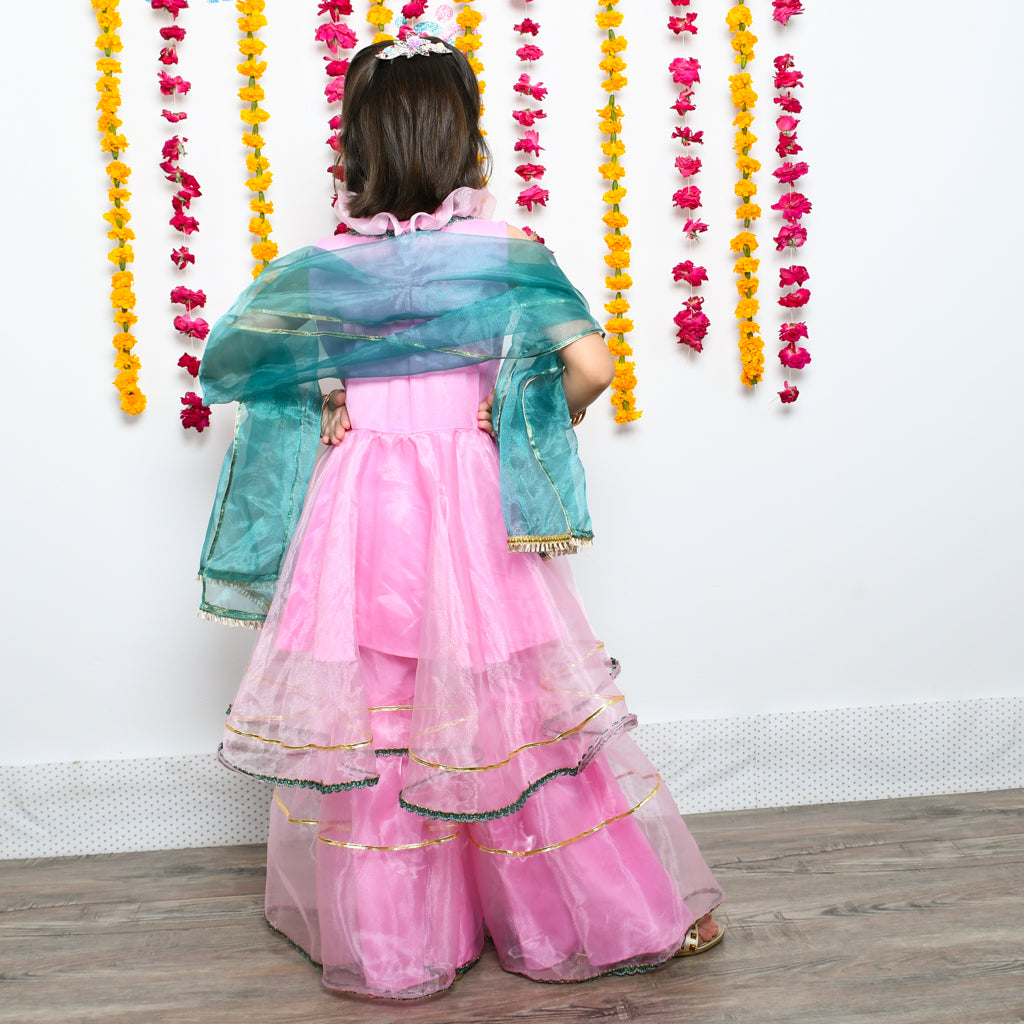 Girls Gharara, Back Tail Shirt & Dupata