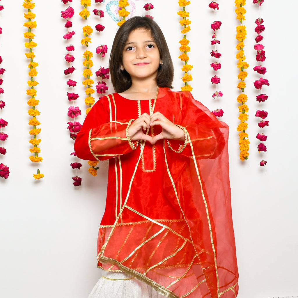 Girls Gharara, Shirt & Dupata Dress