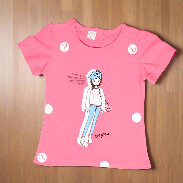 Girl Half Sleeves Superior Quality Cotton Fashion Girl T Shirt