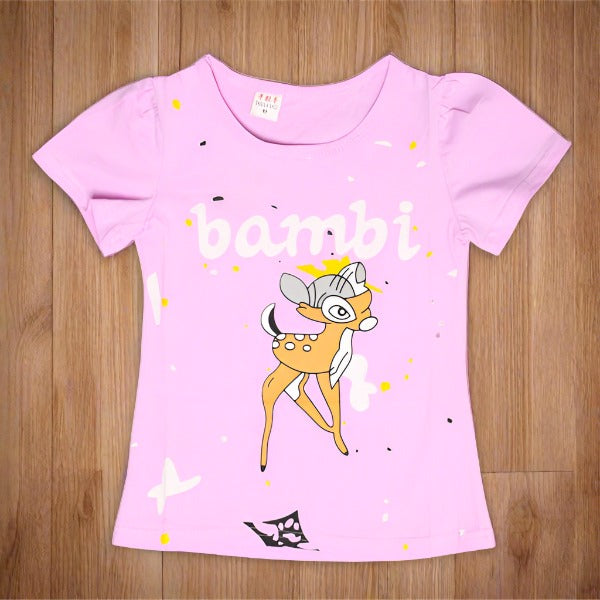 Girl Half Sleeves Superior Quality Cotton 	Bambi T Shirt