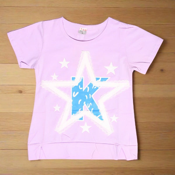 Girl Half Sleeves Superior Quality Cotton K-Star T Shirt