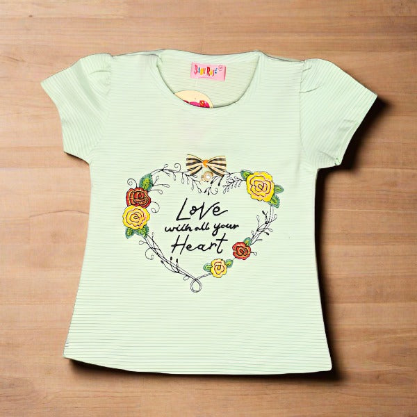 Love with All Your Heart Girl T Shirt