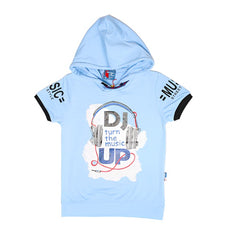 Boys DJ Music Half Sleeves T Shirt with Hood