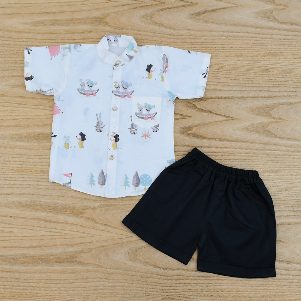 Boys 2 Piece Shirt Shorts Set